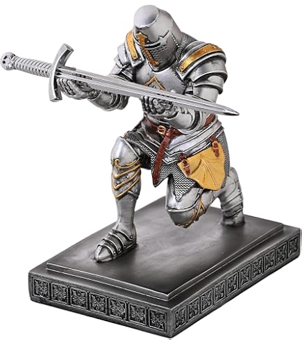 Amazon.co.jp: Wanwanzi Knightペンホルダー 剣付き ひざまずく騎士